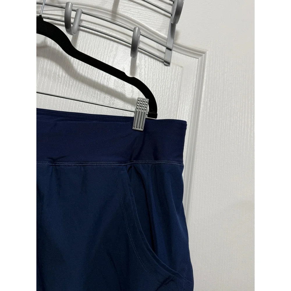 Lands End‎ Shorts Womens 22W Navy Blue Swim Board Shorts Lined Brief Athletic